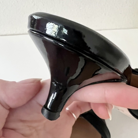 DEAR FRANCES Buckle Patent Leather Kitten Heel Mule in Black - Picture 11 of 12